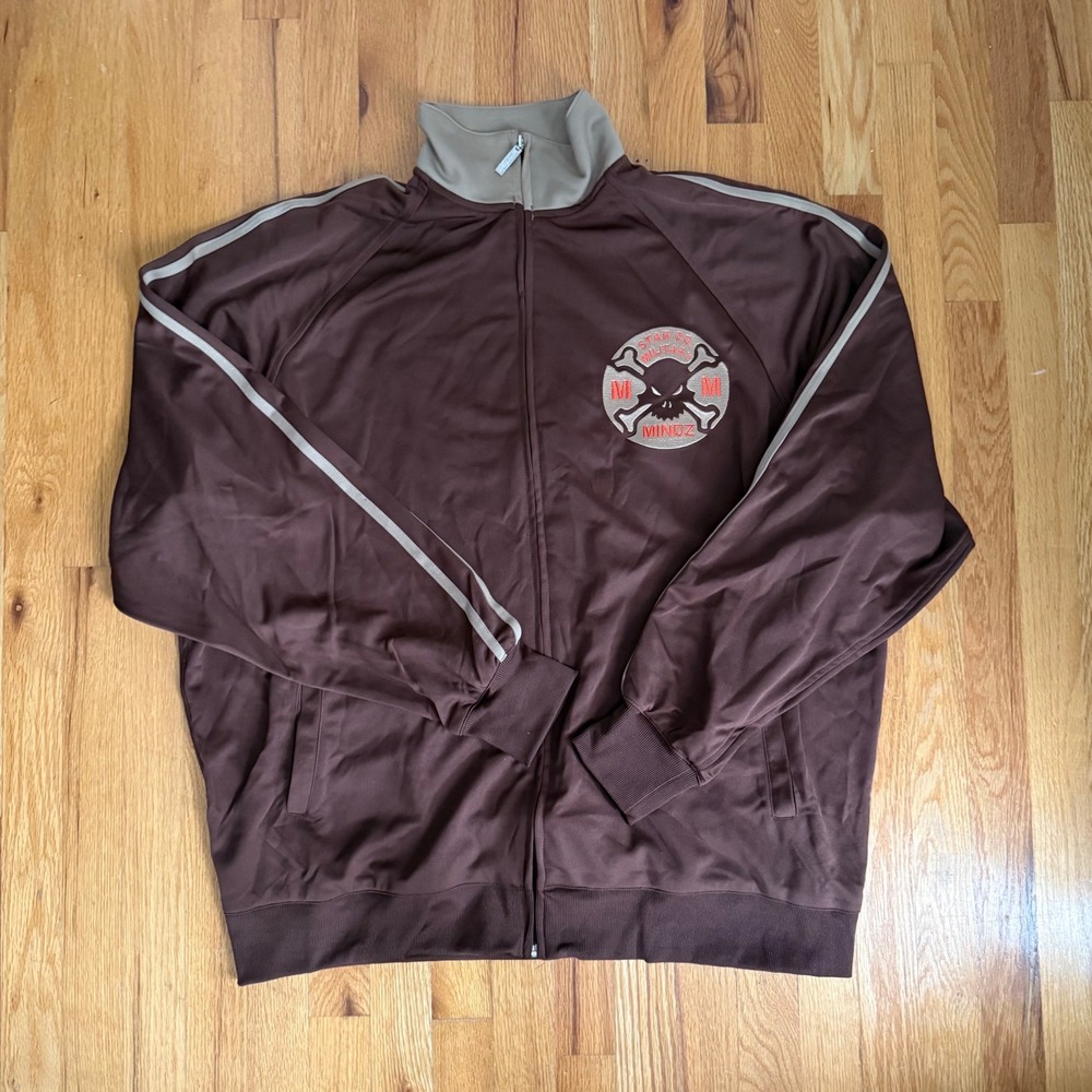 Star Co Military Mindz Jacket Mens 3XL Y2K Hip Hop Skull Unrestricted Brown